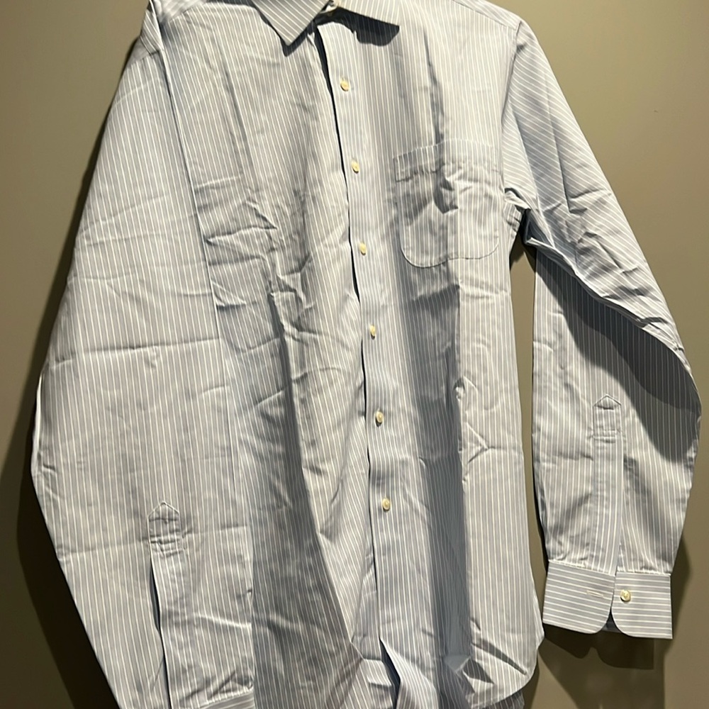 Brooks Brothers Shirt Mens 15.5 - 35 Classic White Blue